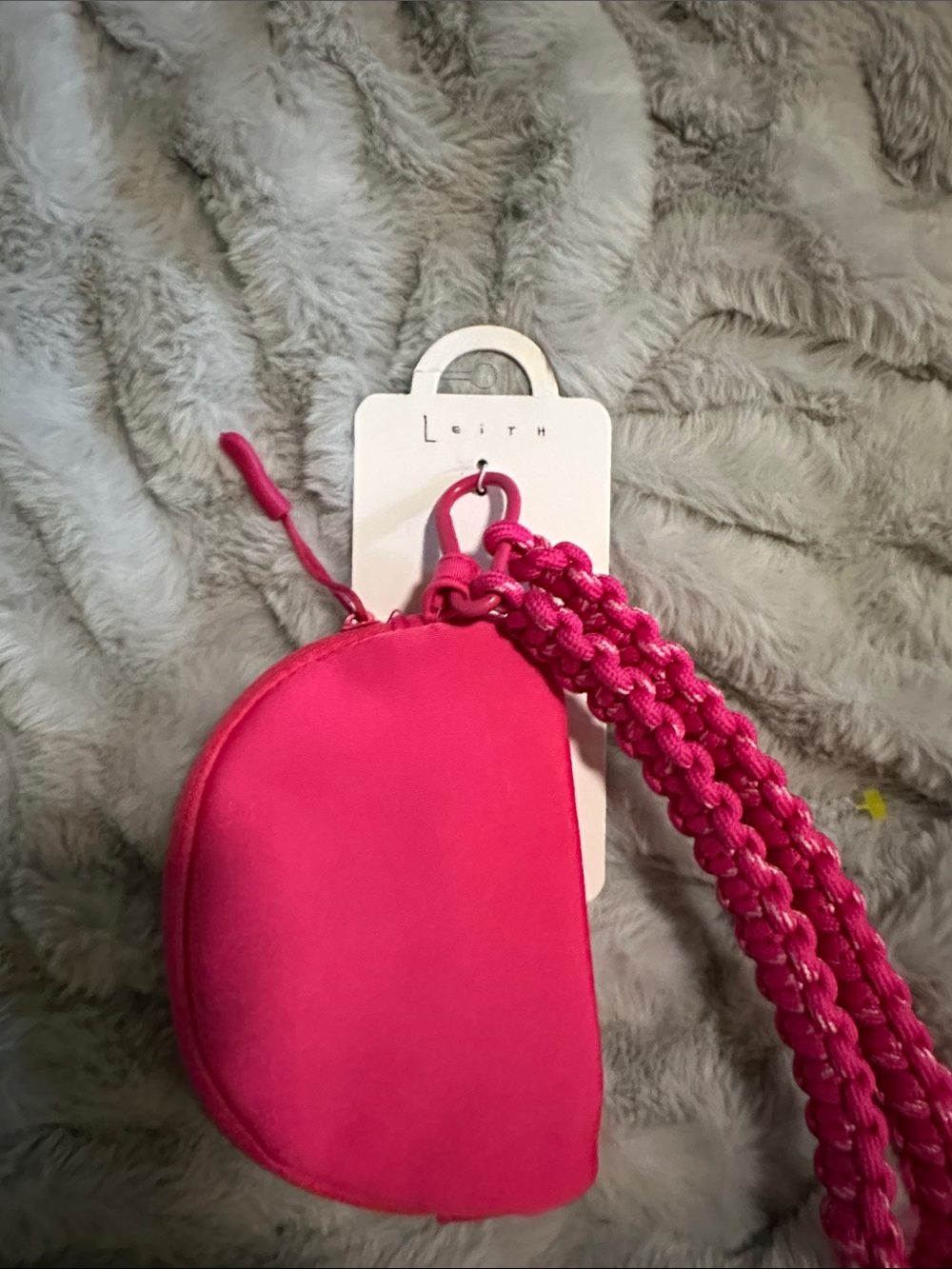 Leith Fuchsia Mini Crossbody Pouch with Braided Strap